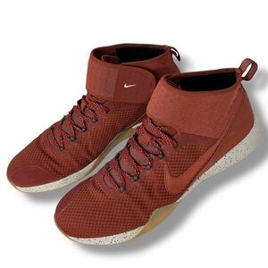 Nike Burgundy High-Top Training Sneakers with Gum Outsoles